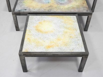 Bernard BUFFAT (20th): Three coffee tables...
