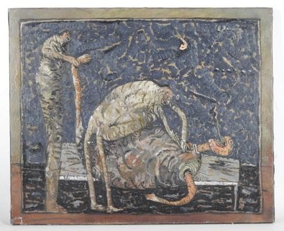 Eduardo ZAMORA (1942-2023): Surgery. Oil...