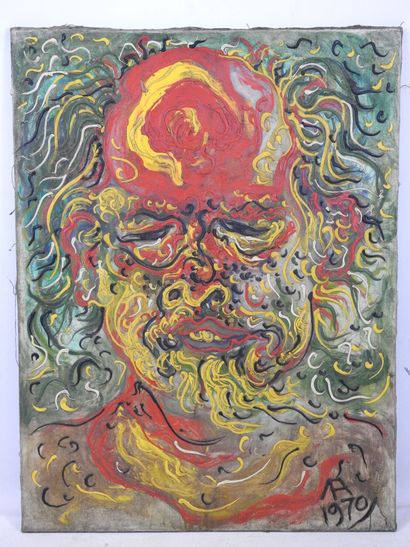 MODERN SCHOOL: Portrait of a man. Canvas....