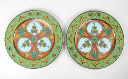 VERSACE - Editeur Rosenthal : Paire d'assiettes...