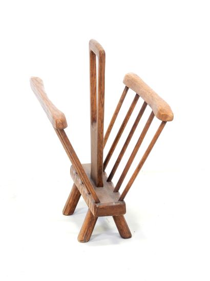 Brutalist wooden magazine rack. 50 x 42 x...