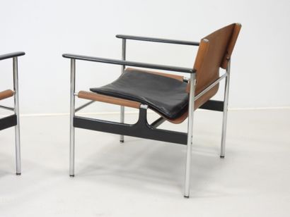 Charles POLLOCK (1930-2013). Pair of armchairs...