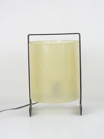 POSER LAMP in black lacquered metal and fibreglass....