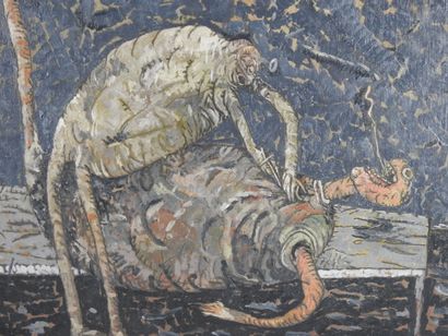 Eduardo ZAMORA (1942-2023): Surgery. Oil...