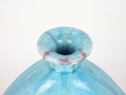 PRIMAVERA: Octagonal turquoise ceramic vase...