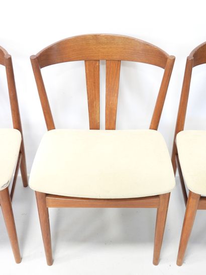 SIX Scandinavian wooden CHAIRS with wrap-around...