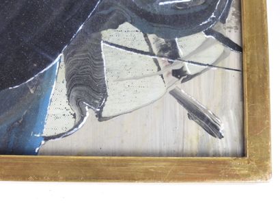 École MODERNE : le miroir bleu. Huile sur...