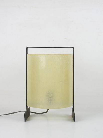 POSER LAMP in black lacquered metal and fibreglass....