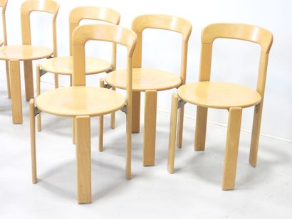Bruno REY (1935-2019): Eight stacking chairs...