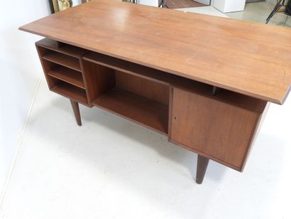 Scandinavian teak desk opening with a door...