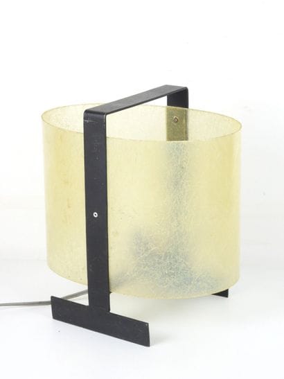 POSER LAMP in black lacquered metal and fibreglass....
