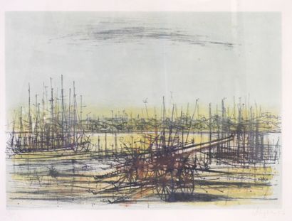 Jean CARZOU (1907-2000) : View of a port....