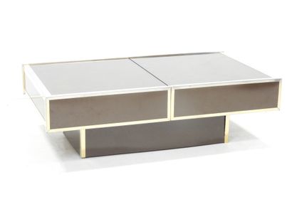 Rectangular LOW TABLE forming a bar in chromed...