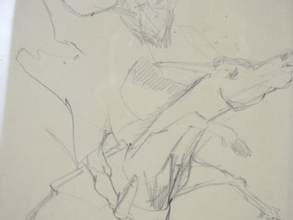Bernard LORJOU (1908-1986): Rider on horseback....