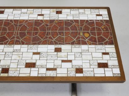 LOW TABLE with rectangular ceramic tile top....