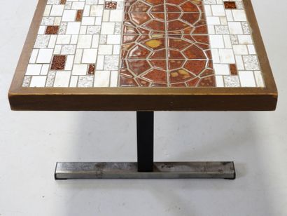 LOW TABLE with rectangular ceramic tile top....