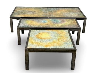 Bernard BUFFAT (20th): Three coffee tables...