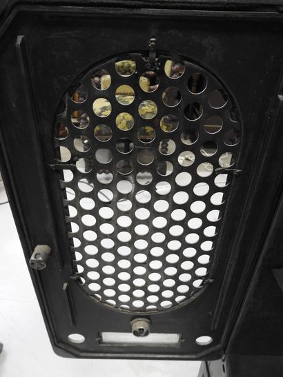 Black-painted iron industrial BUFFET opening...