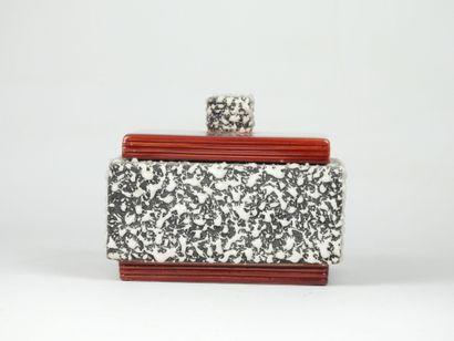 Paul MILLET in SEVRES. Cubic ceramic box...