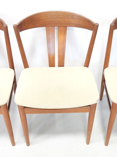 SIX Scandinavian wooden CHAIRS with wrap-around...