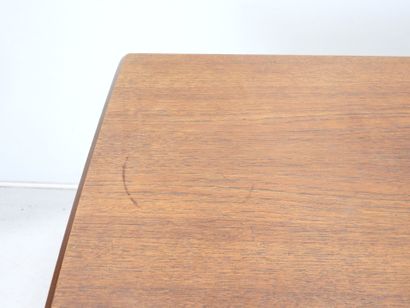Scandinavian teak desk opening with a door...