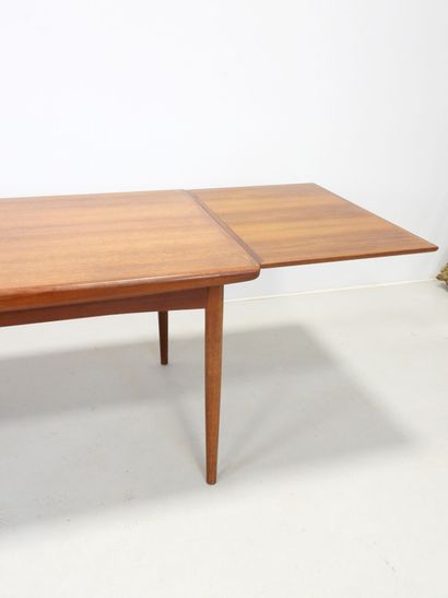 Rectangular teak table with extensions. Circa...