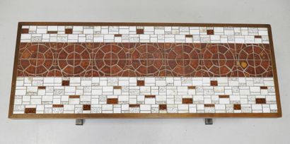 LOW TABLE with rectangular ceramic tile top....