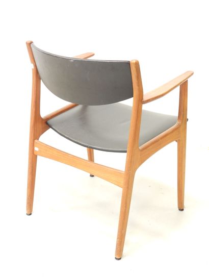 Scandinavian armchair in teak, upholstered...