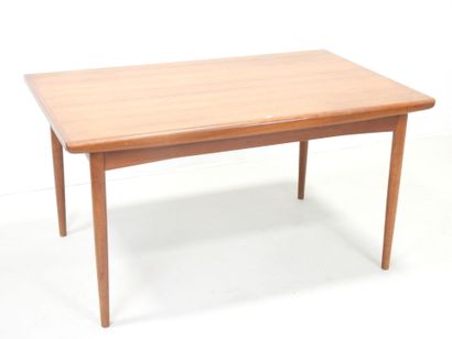 Rectangular teak table with extensions. Circa...