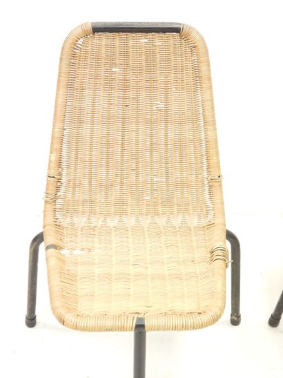 René PICOT (XX-XXIth)
Pair of tripod chairs,...