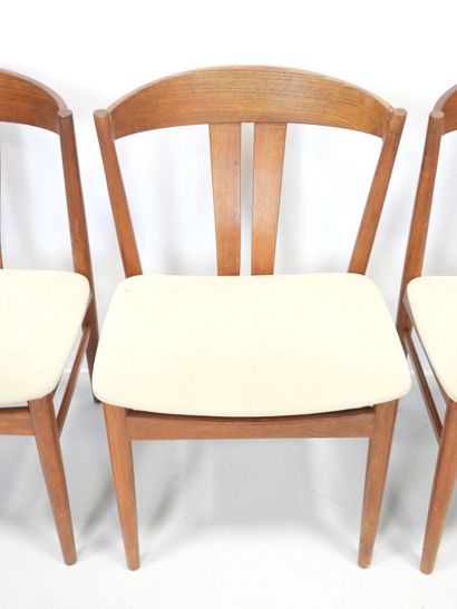SIX Scandinavian wooden CHAIRS with wrap-around...