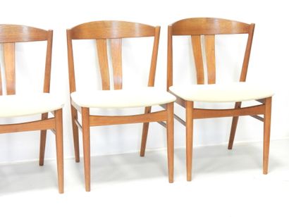 SIX Scandinavian wooden CHAIRS with wrap-around...