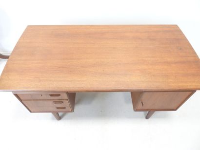 Scandinavian teak desk opening with a door...