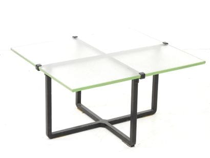 TABLE BASSE Saint Gobain glass slab top,...