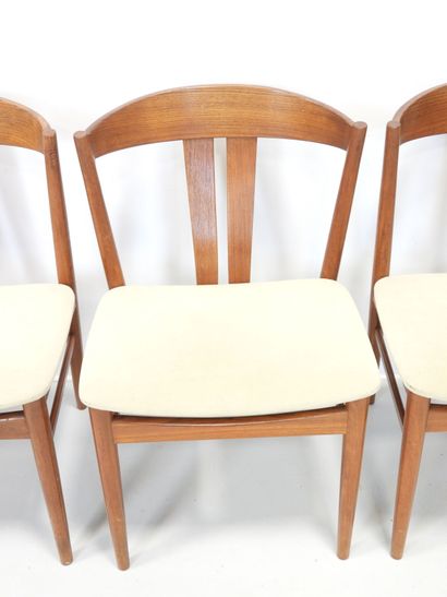 SIX Scandinavian wooden CHAIRS with wrap-around...