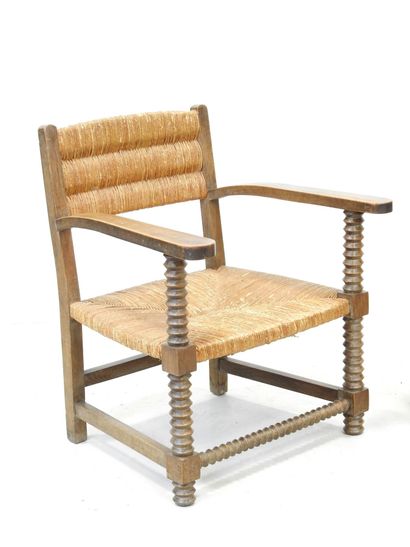Charles DUDOUYT (in the style) Pair of armchairs...