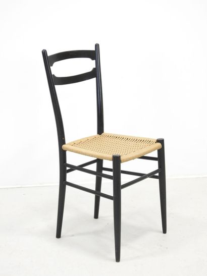 Gio PONTI (in the style): Wood and rope chair....