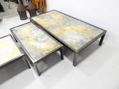 Bernard BUFFAT (20th): Three coffee tables...