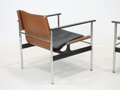 Charles POLLOCK (1930-2013). Pair of armchairs...