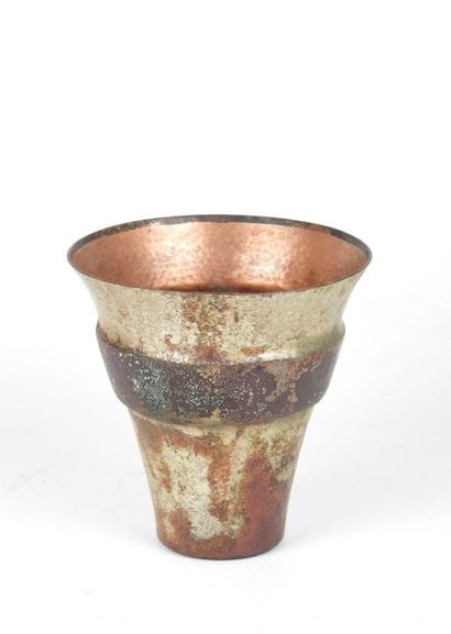 Maurice PERRIER (1925-2004) : Vase in hammered...