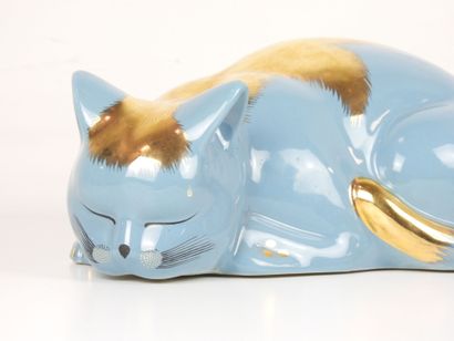 Pietro FORNASETTI (1913-1988) : Chat en céramique...
