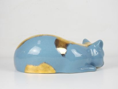 Pietro FORNASETTI (1913-1988) : Chat en céramique...