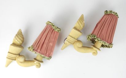 ARLUS. Pair of sconces in plaster. Mark on...