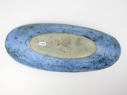 Jacques BLIN (1920-1995) : Oblong blue glazed...