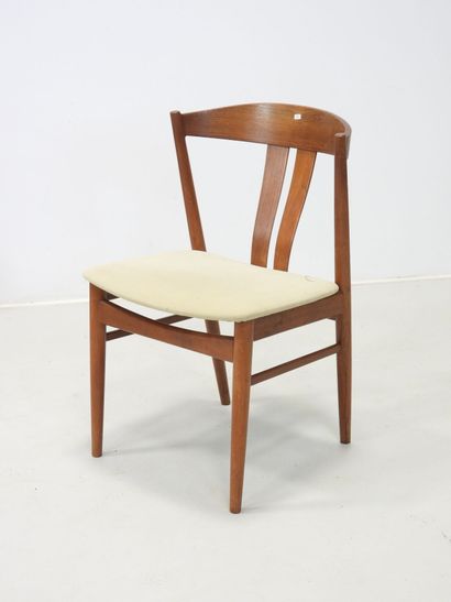 SIX Scandinavian wooden CHAIRS with wrap-around...