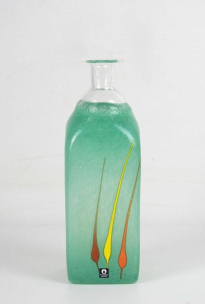 PUKEBERG Sweden: Square glass bottle. Label....