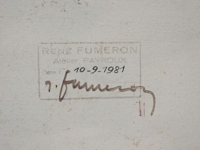René FUMERON (1921-2004). Landscape with...