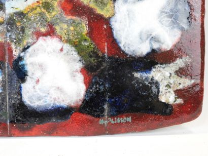 Henri PLISSON (1908-2002) : Panneau rectangulaire...