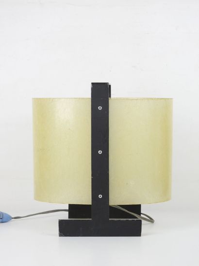 POSER LAMP in black lacquered metal and fibreglass....