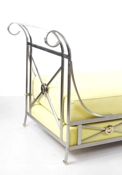JANSEN: Rest bench in polished and gilded...